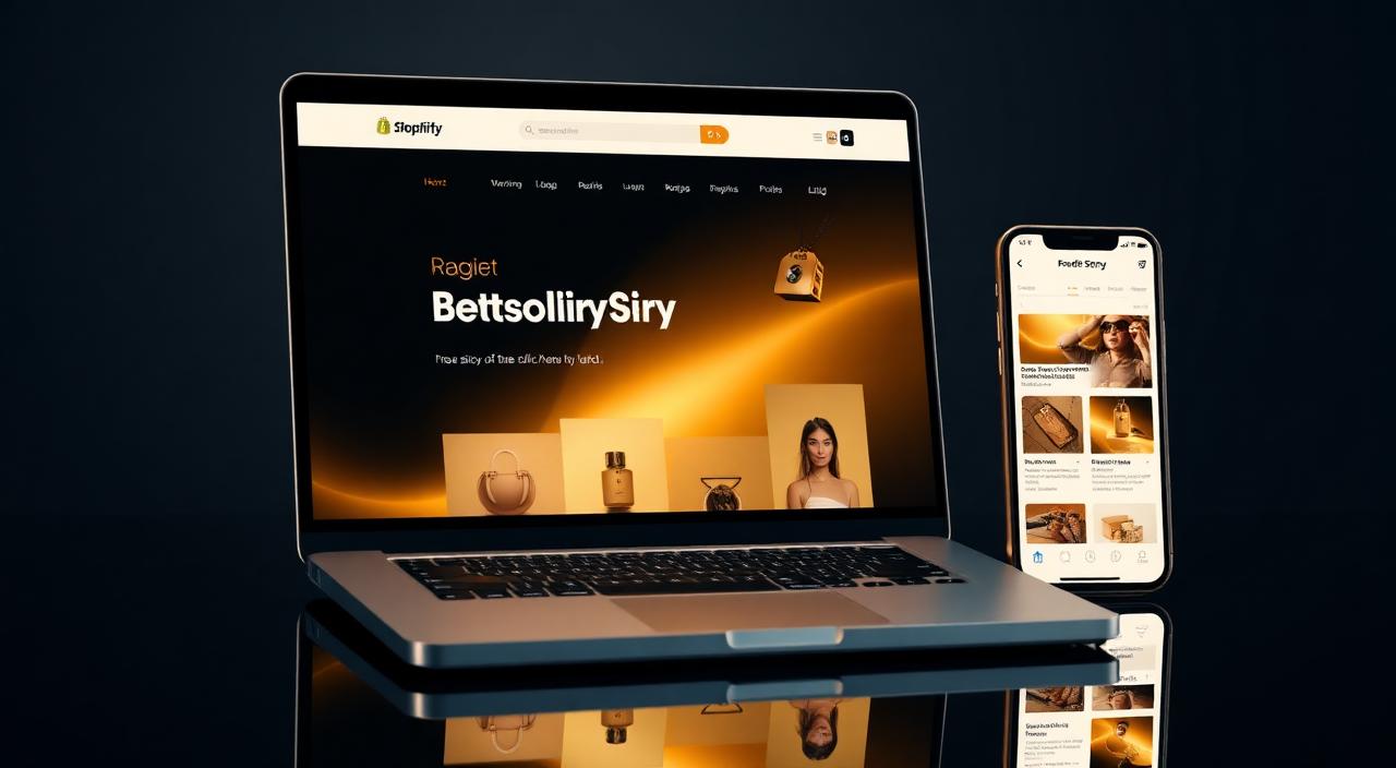 Premium Shopify homepage mockup on desktop and mobile showing a trust building layout
