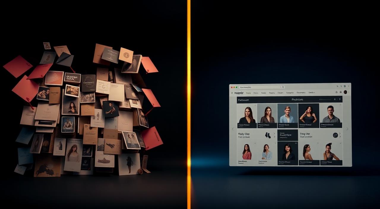 Side by side comparison of a failing Shopify storefront and a high converting premium store